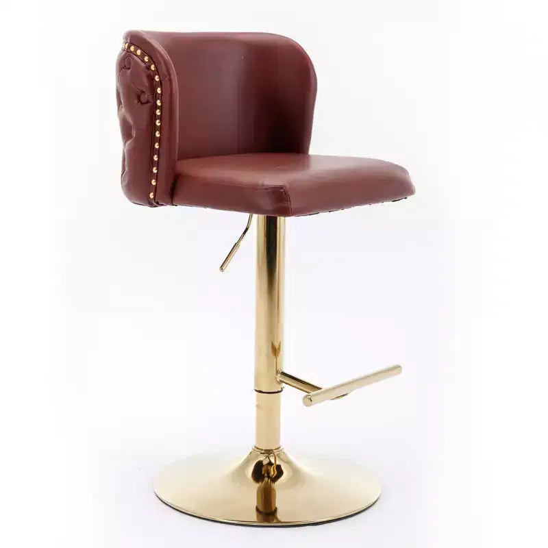 Tabourets de bar pivotants Okak avec hauteur d'assise réglable, lot de 2, tabourets de bar à hauteur de comptoir rembourrés avec dossier capitonné pour pub à domicile