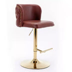 Tabourets de bar pivotants Okak avec hauteur d'assise réglable, lot de 2, tabourets de bar à hauteur de comptoir rembourrés avec dossier capitonné pour pub à domicile