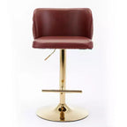 Tabourets de bar pivotants Okak avec hauteur d'assise réglable, lot de 2, tabourets de bar à hauteur de comptoir rembourrés avec dossier capitonné pour pub à domicile