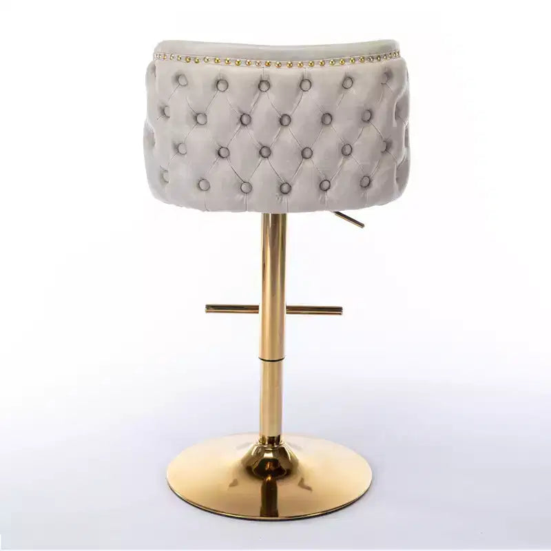 Tabourets de bar pivotants Okak avec hauteur d'assise réglable, lot de 2, tabourets de bar à hauteur de comptoir rembourrés avec dossier capitonné pour pub à domicile