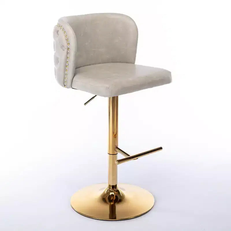 Tabourets de bar pivotants Okak avec hauteur d'assise réglable, lot de 2, tabourets de bar à hauteur de comptoir rembourrés avec dossier capitonné pour pub à domicile