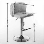 Tabourets de bar pivotants Okak avec hauteur d'assise réglable, lot de 2, tabourets de bar à hauteur de comptoir rembourrés avec dossier capitonné pour pub à domicile