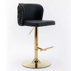 Tabourets de bar pivotants Okak avec hauteur d'assise réglable, lot de 2, tabourets de bar à hauteur de comptoir rembourrés avec dossier capitonné pour pub à domicile