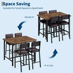 Ensemble de table à manger pour 4, ensemble de table de cuisine 5 pièces, repose-pieds, protection d'angle, table à hauteur de comptoir, 2 tabourets de bar rembourrés, pour la cuisine