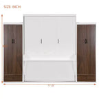 Lit escamotable mural double/grand format avec placard, lit escamotable pliable avec tiroirs de rangement et bureau pour chambre d'amis/bureau