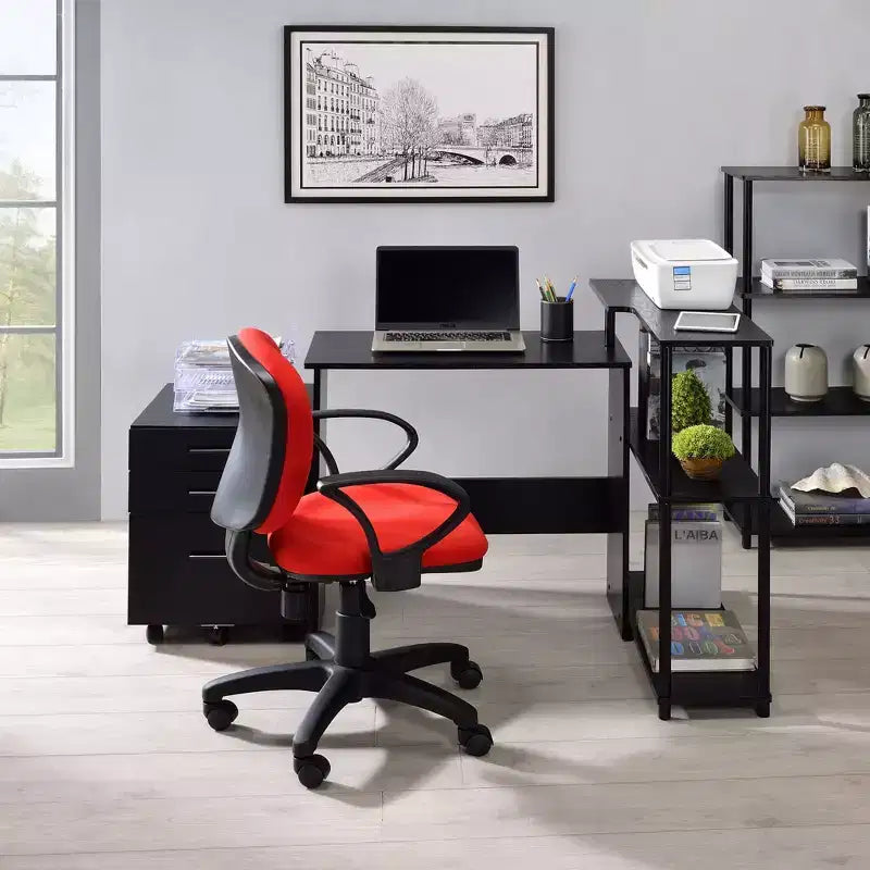 HomeStock 71 H. Étagères verticales en MDF noir (panneau de fibres à densité moyenne) à 5 niveaux