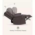 Fauteuil inclinable manuel surdimensionné avec vibrations apaisantes et chaleur lombaire, fauteuil large avec porte-gobelets pour le salon