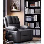 Fauteuil inclinable manuel surdimensionné avec vibrations apaisantes et chaleur lombaire, fauteuil large avec porte-gobelets pour le salon