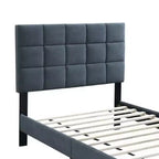 Lit jumeau Royal Hampton, revêtement en lin gris anthracite touffeté couleur biscuit doux