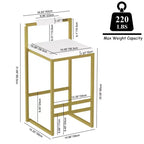 Okak Tabourets de Bar Rembourrés en Velours Lot de 2, Tabourets de Comptoir de Cuisine Modernes avec Assise Carrée pour Îlot de Cuisine, Salle à Manger