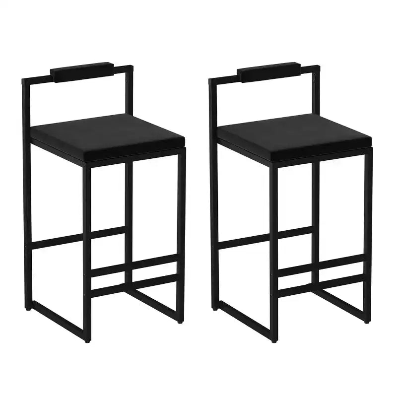 Okak Tabourets de Bar Rembourrés en Velours Lot de 2, Tabourets de Comptoir de Cuisine Modernes avec Assise Carrée pour Îlot de Cuisine, Salle à Manger