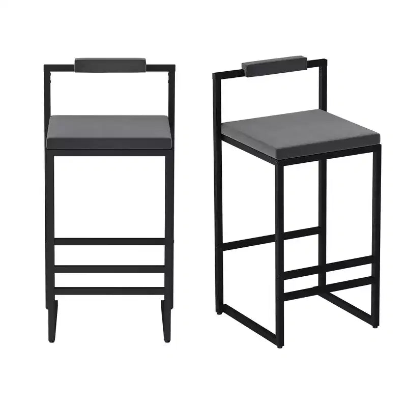 Okak Tabourets de Bar Rembourrés en Velours Lot de 2, Tabourets de Comptoir de Cuisine Modernes avec Assise Carrée pour Îlot de Cuisine, Salle à Manger