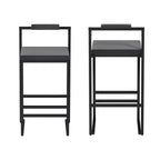 Okak Tabourets de Bar Rembourrés en Velours Lot de 2, Tabourets de Comptoir de Cuisine Modernes avec Assise Carrée pour Îlot de Cuisine, Salle à Manger