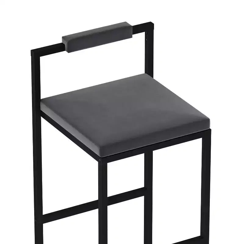 Okak Tabourets de Bar Rembourrés en Velours Lot de 2, Tabourets de Comptoir de Cuisine Modernes avec Assise Carrée pour Îlot de Cuisine, Salle à Manger