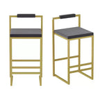 Okak Tabourets de Bar Rembourrés en Velours Lot de 2, Tabourets de Comptoir de Cuisine Modernes avec Assise Carrée pour Îlot de Cuisine, Salle à Manger