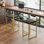 Okak Tabourets de Bar Rembourrés en Velours Lot de 2, Tabourets de Comptoir de Cuisine Modernes avec Assise Carrée pour Îlot de Cuisine, Salle à Manger