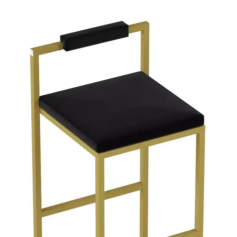 Okak Tabourets de Bar Rembourrés en Velours Lot de 2, Tabourets de Comptoir de Cuisine Modernes avec Assise Carrée pour Îlot de Cuisine, Salle à Manger