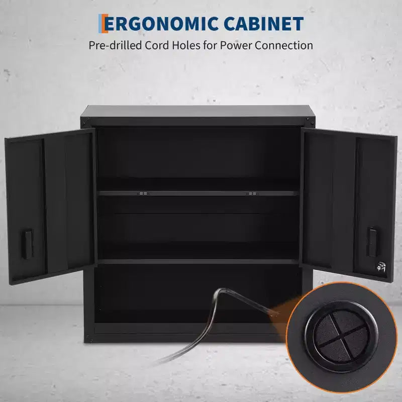 Armoire murale avec étagère réglable, casier de garage en acier robuste avec portes magnétiques verrouillables, armoire à outils pour entrepôt, bureau à domicile, cuisine