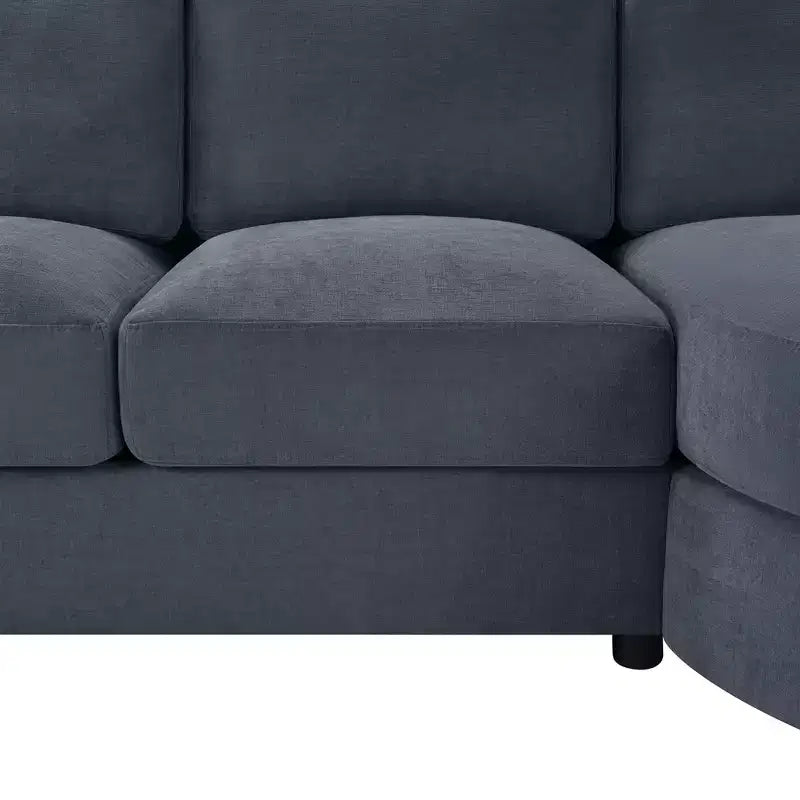 Whisen 84.6 Canapé et sofa d'angle modernes en L avec méridienne incurvée et poches de rangement latérales
