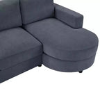 Whisen 84.6 Canapé et sofa d'angle modernes en L avec méridienne incurvée et poches de rangement latérales