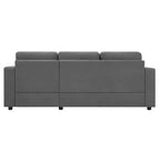 Whisen 84.6 Canapé et sofa d'angle modernes en L avec méridienne incurvée et poches de rangement latérales