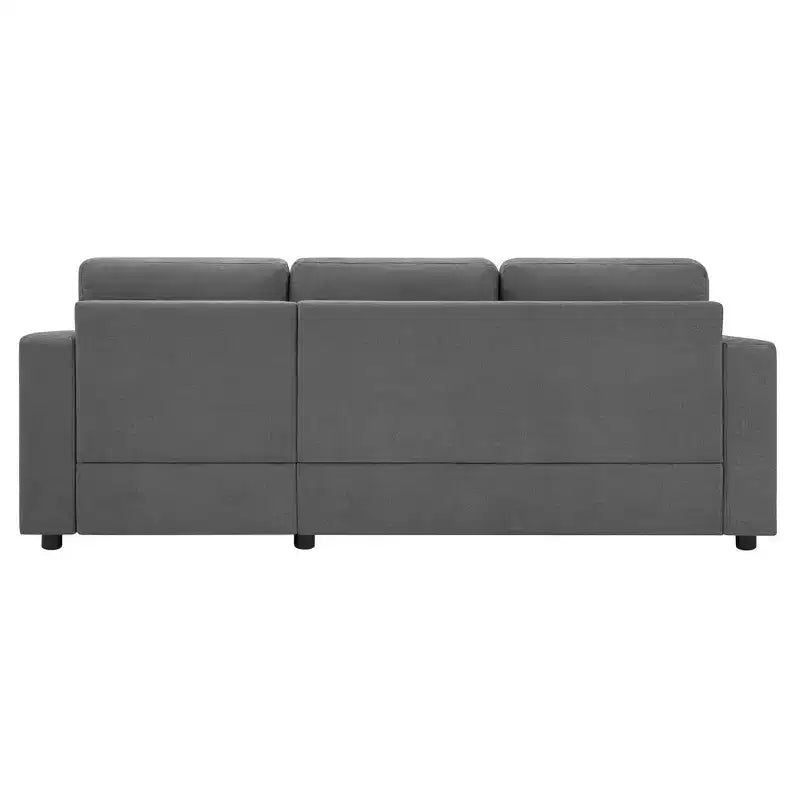 Whisen 84.6 Canapé et sofa d'angle modernes en L avec méridienne incurvée et poches de rangement latérales