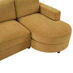 Whisen 84.6 Canapé et sofa d'angle modernes en L avec méridienne incurvée et poches de rangement latérales