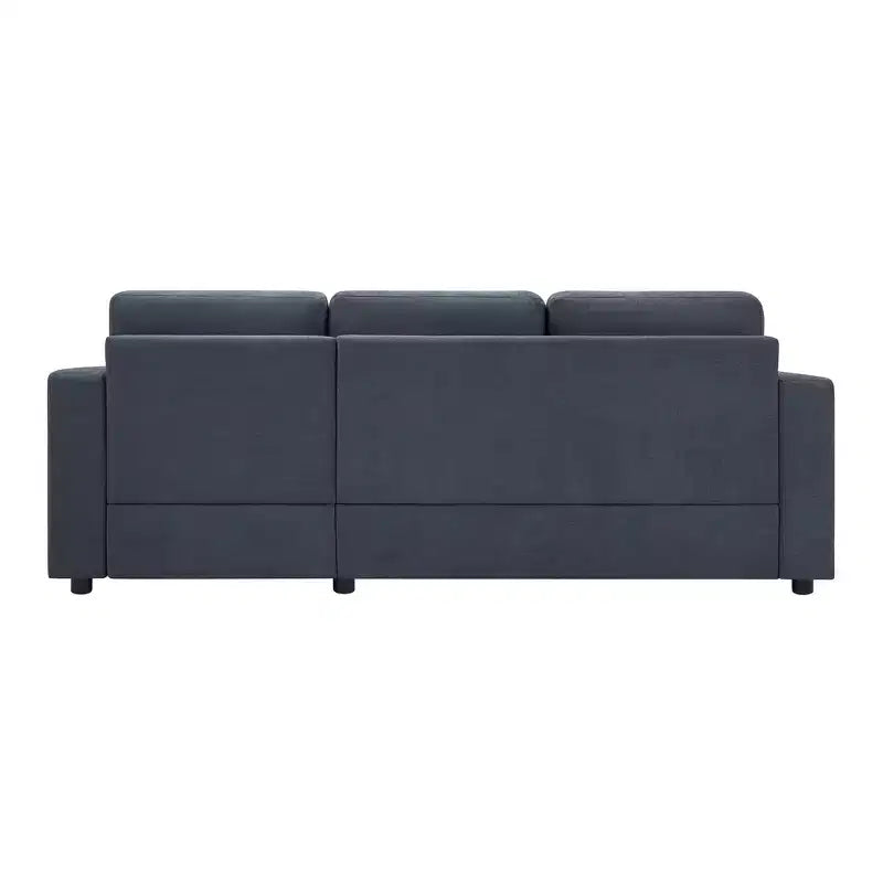 Whisen 84.6 Canapé et sofa d'angle modernes en L avec méridienne incurvée et poches de rangement latérales