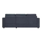 Whisen 84.6 Canapé et sofa d'angle modernes en L avec méridienne incurvée et poches de rangement latérales