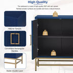 Buffet Whisen de style rétro avec motif symétrique, pieds métalliques stables et dessus de présentation polyvalent