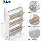 Meuble à chaussures de rangement pour entrée, ultra fin avec 3 tiroirs basculants, meuble à chaussures étroit de 79 cm de large pour porte d'entrée, organisateur de chaussures autoportant