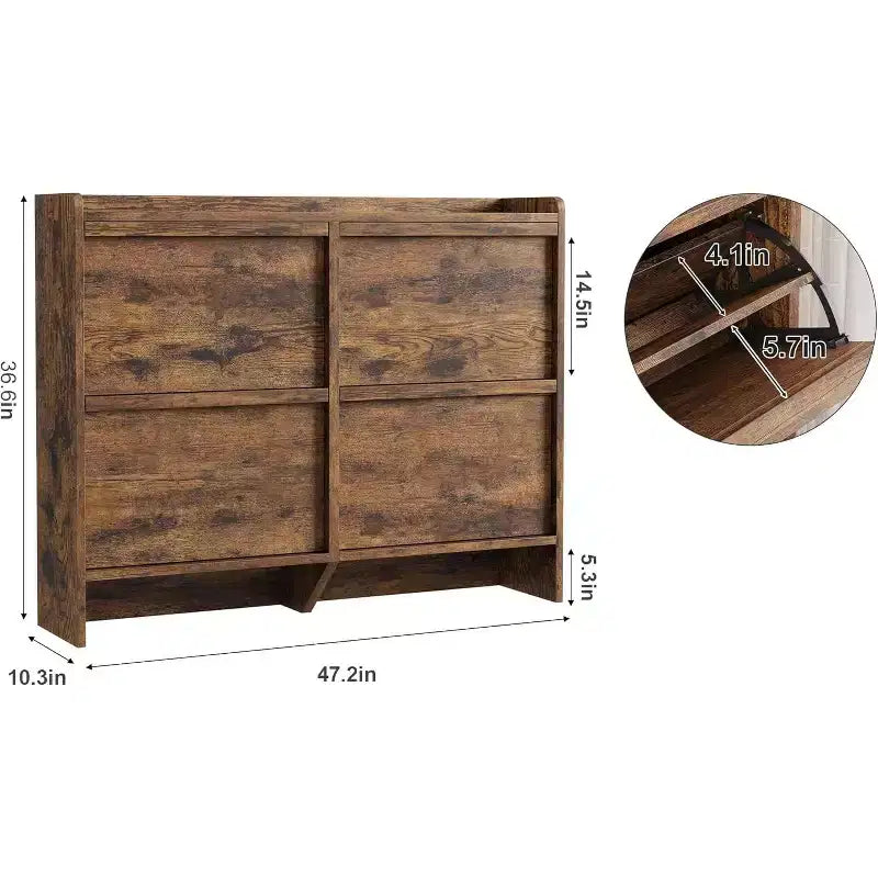 Meuble à chaussures avec tiroirs basculants, meuble à chaussures en bois dissimulé, meuble de rangement à chaussures autoportant pour entrée ou couloir