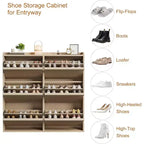Meuble à chaussures avec tiroirs basculants, meuble à chaussures en bois dissimulé, meuble de rangement à chaussures autoportant pour entrée ou couloir