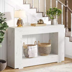Console de ferme Lantine, Table console d'entrée de 119 cm avec rangement, Table d'appoint industrielle pour salon, entrée