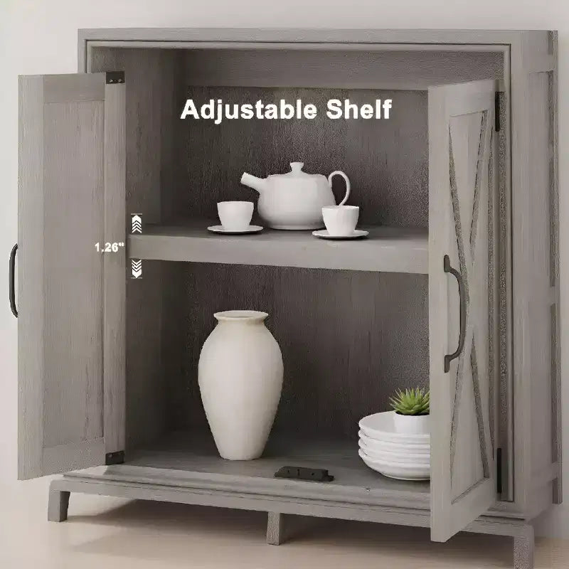 68,7 po de haut Bibliothèque à 5 tablettes avec armoire de rangement, étagère en bois rustique de style campagnard, armoire de présentation autoportante pour salon, chambre à coucher