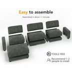 Dyonery 120 - Canapé modulaire sectionnel surdimensionné, canapé nuage en forme de L, ensemble confortable 4 places avec oreillers et pouf mobile, en chenille
