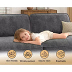 Canapé sectionnel modulaire surdimensionné Dyonery 160, ensemble de canapés confortables en forme de U de 6 places avec 2 oreillers et 2 poufs mobiles, en chenille