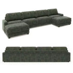 Canapé sectionnel modulaire surdimensionné Dyonery 160, ensemble de canapés confortables en forme de U de 6 places avec 2 oreillers et 2 poufs mobiles, en chenille