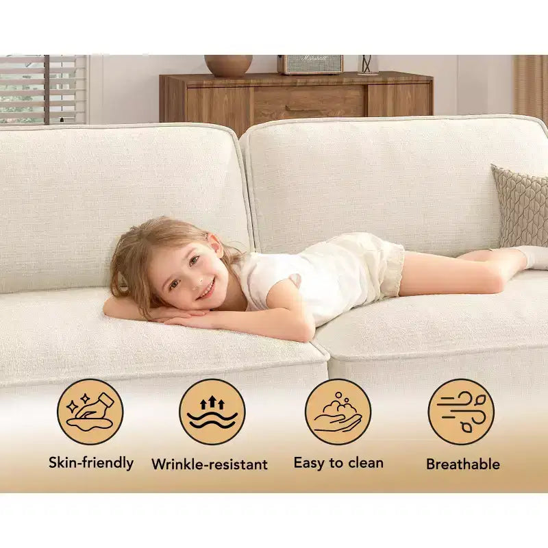 Canapé sectionnel modulaire surdimensionné Dyonery 160, ensemble de canapés confortables en forme de U de 6 places avec 2 oreillers et 2 poufs mobiles, en chenille
