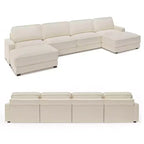 Canapé sectionnel modulaire surdimensionné Dyonery 160, ensemble de canapés confortables en forme de U de 6 places avec 2 oreillers et 2 poufs mobiles, en chenille