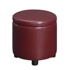 Pouf de rangement d'appoint rond HomeStock Comfort avec couvercle-plateau réversible