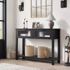 COZONY 43 Table console moderne en bois avec 2 tiroirs en verre, Table d'entrée étroite avec grand espace de rangement pour salon, couloir, hall d'entrée, cuisine