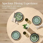 Table de salle à manger ronde en bois massif de 119 cm de Best Choice Products, table de ferme moderne pour 4 personnes, peu encombrante, montage facile