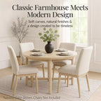 Table de salle à manger ronde en bois massif de 119 cm de Best Choice Products, table de ferme moderne pour 4 personnes, peu encombrante, montage facile
