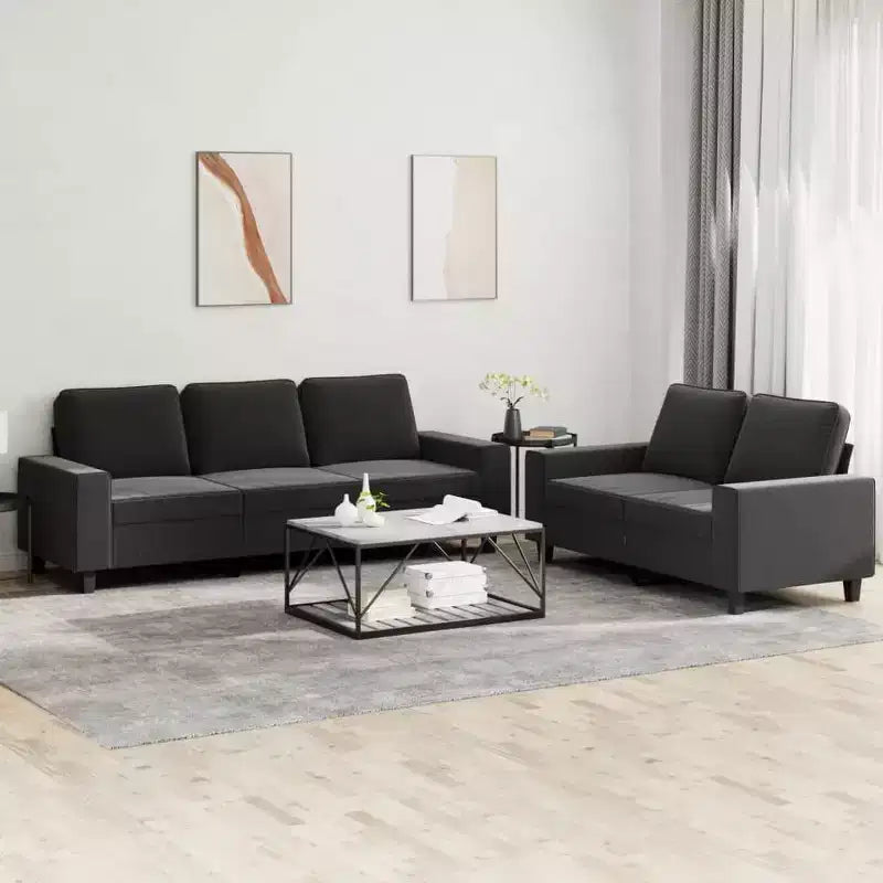 vidaXL Ensemble de canapés 2 pièces en tissu gris foncé