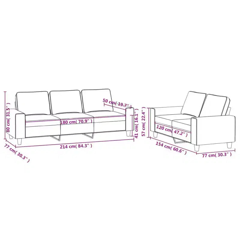 vidaXL Ensemble de canapés 2 pièces en tissu gris foncé