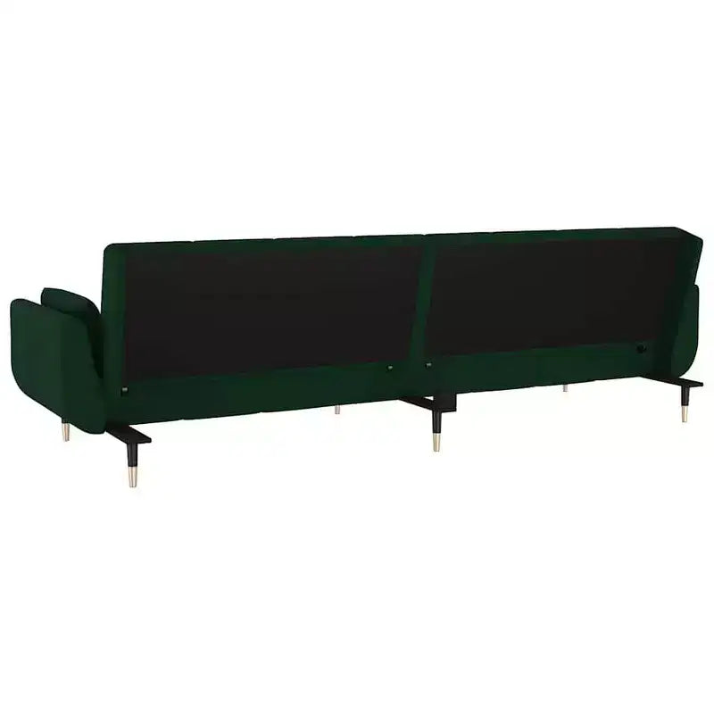 vidaXL Canapé-lit 2 places avec deux oreillers Velours vert foncé