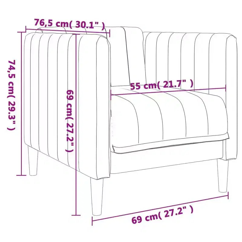 vidaXL Fauteuil canapé en similicuir suédé marron