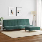 vidaXL Canapé convertible 2 places avec repose-pieds, lit de salon en velours