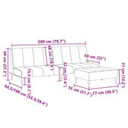 vidaXL Canapé convertible 2 places avec repose-pieds, lit de salon en velours